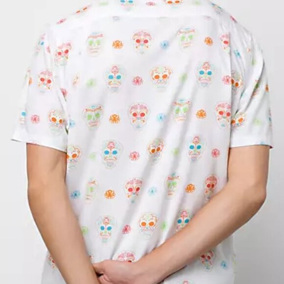 #28❤️ BNWT VANS DIA DE MUERTOS SUGAR PARADE BUTTONDOWN SHIRT - Picture 4 of 9
